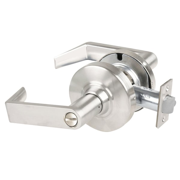 Schlage Grade 2 Privacy Cylindrical Lock with Field Selectable Vandlgard, Rhodes Lever, Non-Keyed, Satin Nic ALX40 RHO 619 - main